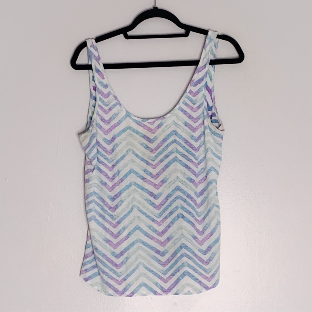 Pink Victoria Secret Mediu Zig Zag Watercolor tank top shirt